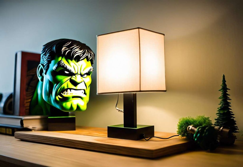 Lampe 3D Marvel Hulk : décoration originale pour fans de super-héros