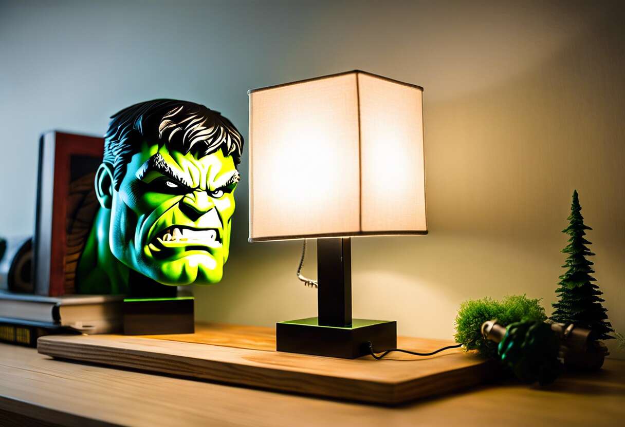 Lampe 3D Marvel Hulk : décoration originale pour fans de super-héros