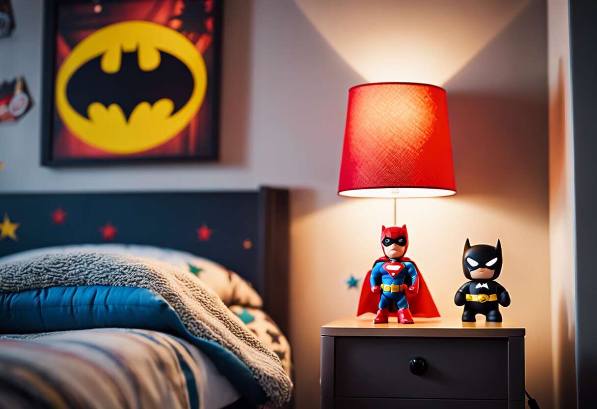 Astuce éclairage : harmoniser sa lampe super-héros avec le décor d’une chambre d’enfant