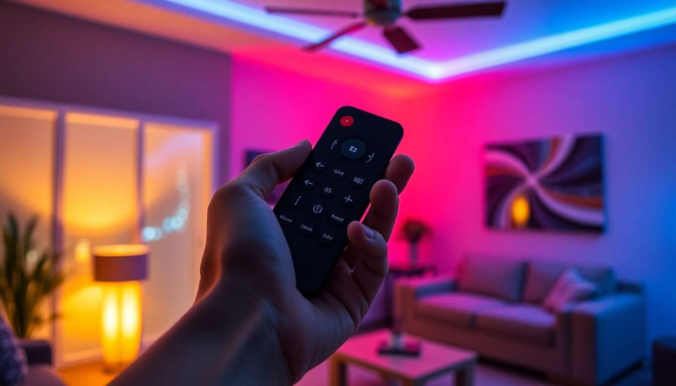 Couleurs changeantes : personnalisez votre ambiance avec la télécommande Couleurs changeantes : personnalisez votre ambiance avec la télécommande