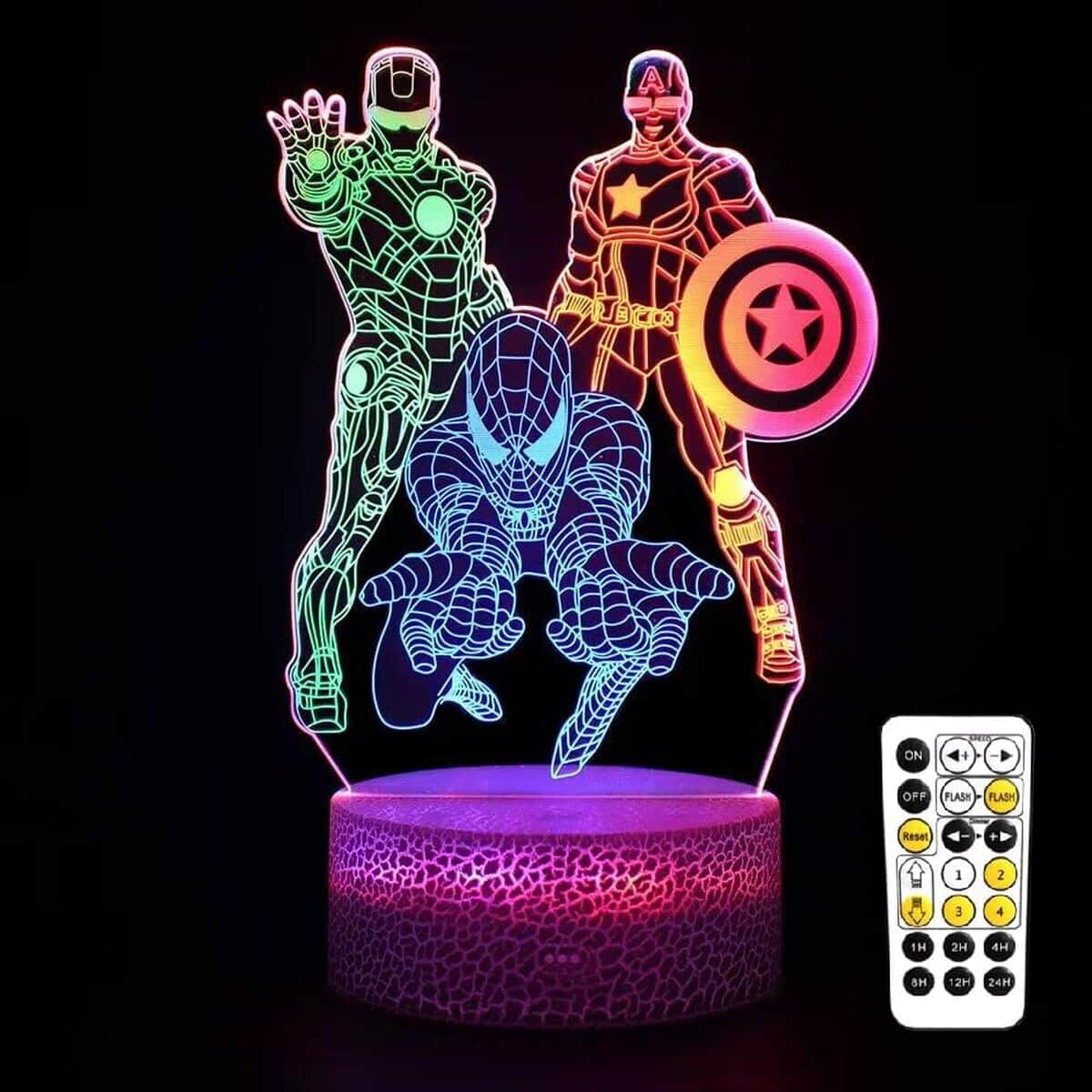 Test : veilleuse 3D Spiderman – Couleurs et contrôle tactile pour un cadeau héroïque