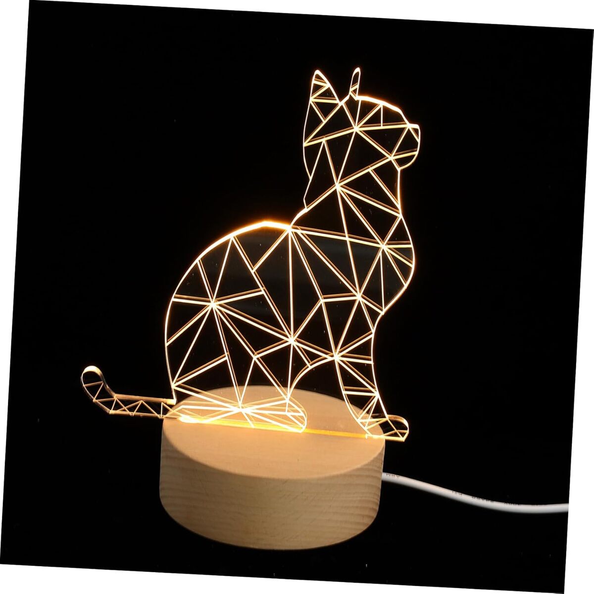 Test Veilleuse Chat 3D : illusion et Design Lumineux