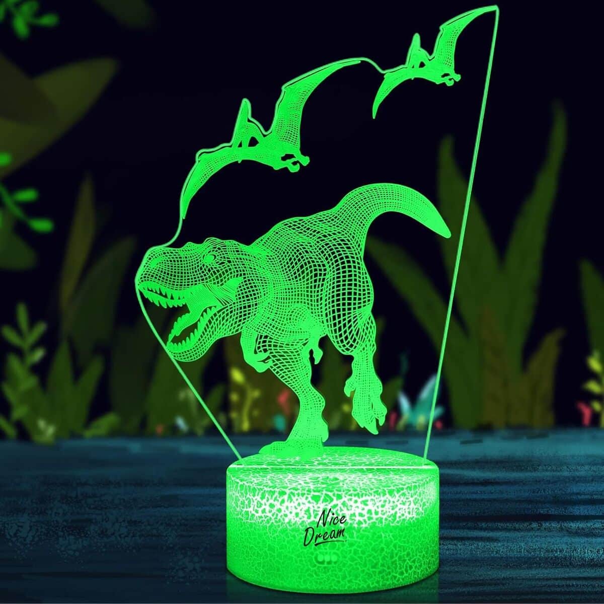 Veilleuse 3D Nice Dream pour Enfants : un Dinosaure Lumineux dans la Chambre