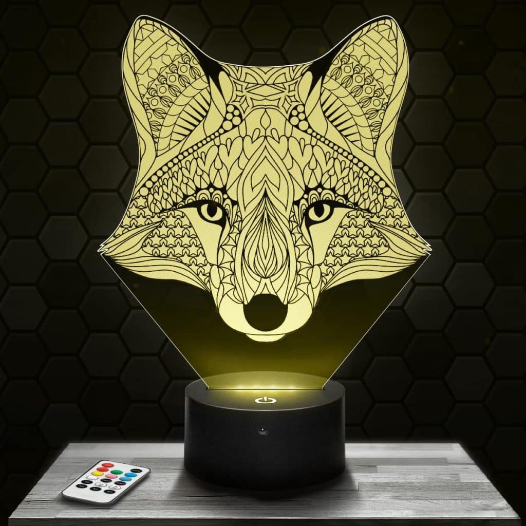 Test : lampe tactile renard 3D LED