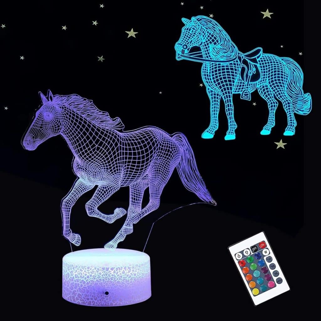 Test : veilleuse 3D cheval LED, magie lumineuse à découvrir