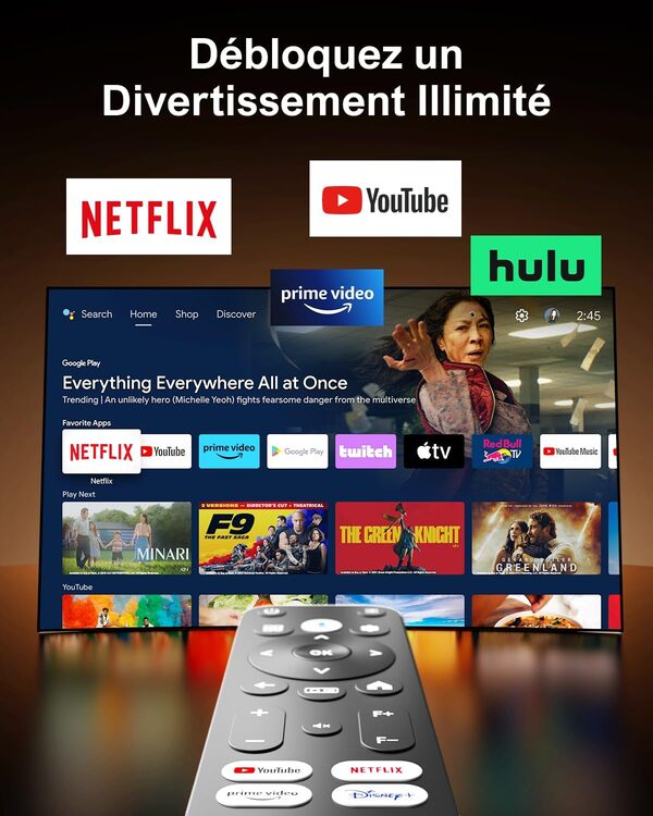 ULTIMEA Projecteur 4K True Android TV 11.0 avec Netflix, Projecteur Video avec 90° Gimbal, Dolby Audio, 600 ANSI HDR10&HLG, Videoprojecteur avec WiFi 5&Bluetooth 5.3, Portatif Projecteur Nova C40