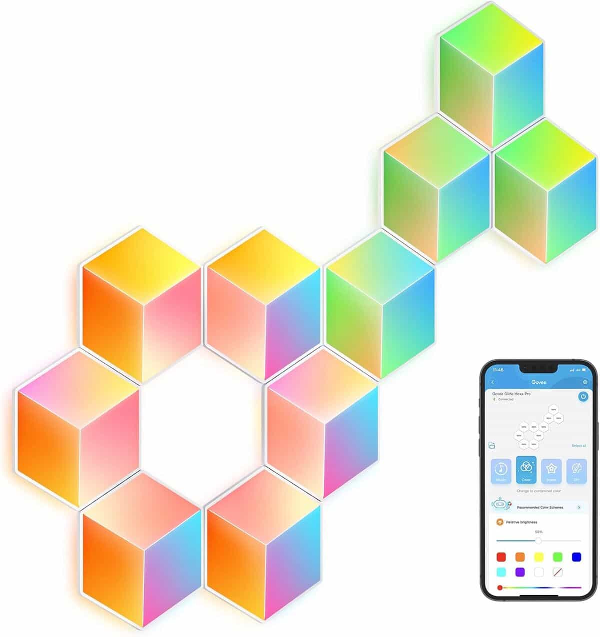 Test des panneaux lumineux Govee Glide Hexa Pro RGBIC 3D