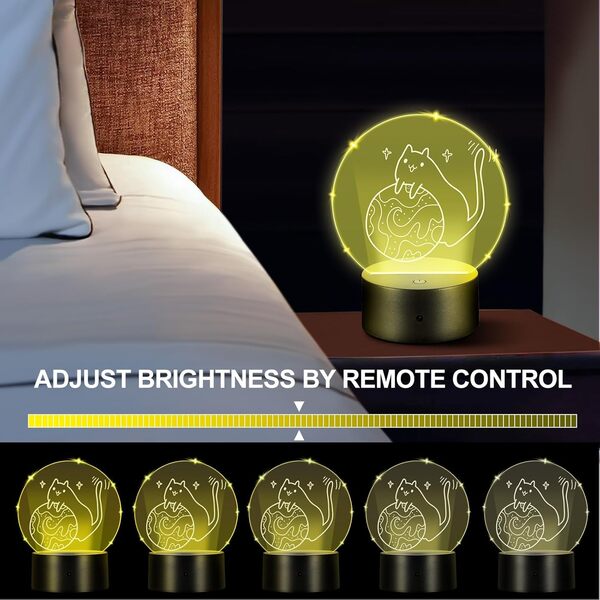 Base de lumière LED 3D, 10pcs support de base de lampe LED avec 10 panneaux en acrylique transparent, câble USB pour écran tactile LED (Type de feuille acrylique ronde) [Classe énergétique A]