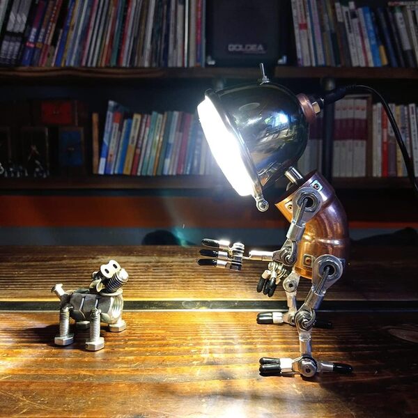 Puzzle 3D en métal - Robot de bureau - Kit de modélisation - Robot mécanique Steampunk - Jouet en métal découpé au laser - Puzzle 3D - Kit de bricolage pour adultes et enfants