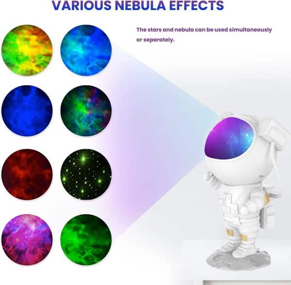 Projecteur d'astronaute galaxie - Ciel étoilé nuit avec télécommande, minuteur, plusieurs couleurs nébuleuse et design réglable à 360° - Reproduit l'espace sur le plafond de votre chambre