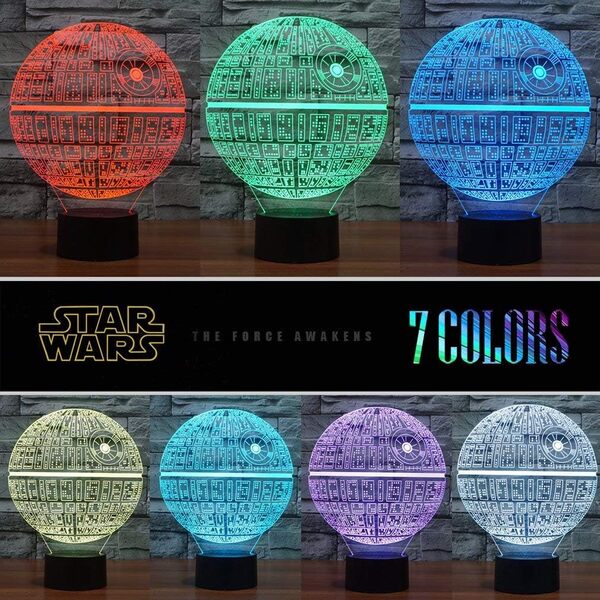 Manco 3D Star Wars Veilleuse 16 Couleurs Lampe Cadeau Anniversaire Fans Star Wars
