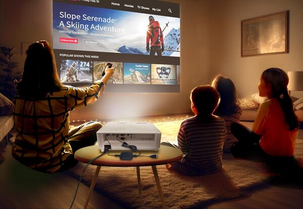 Acer H6816ATV Projecteur TV DLP Android (4K UHD (3840 x 2160 pixels) 4000 ANSI lumens, contraste 10 000:1, 3D, Keystone, 1 haut-parleur 10 W, HDMI (HDCP)) blanc, Home Cinema