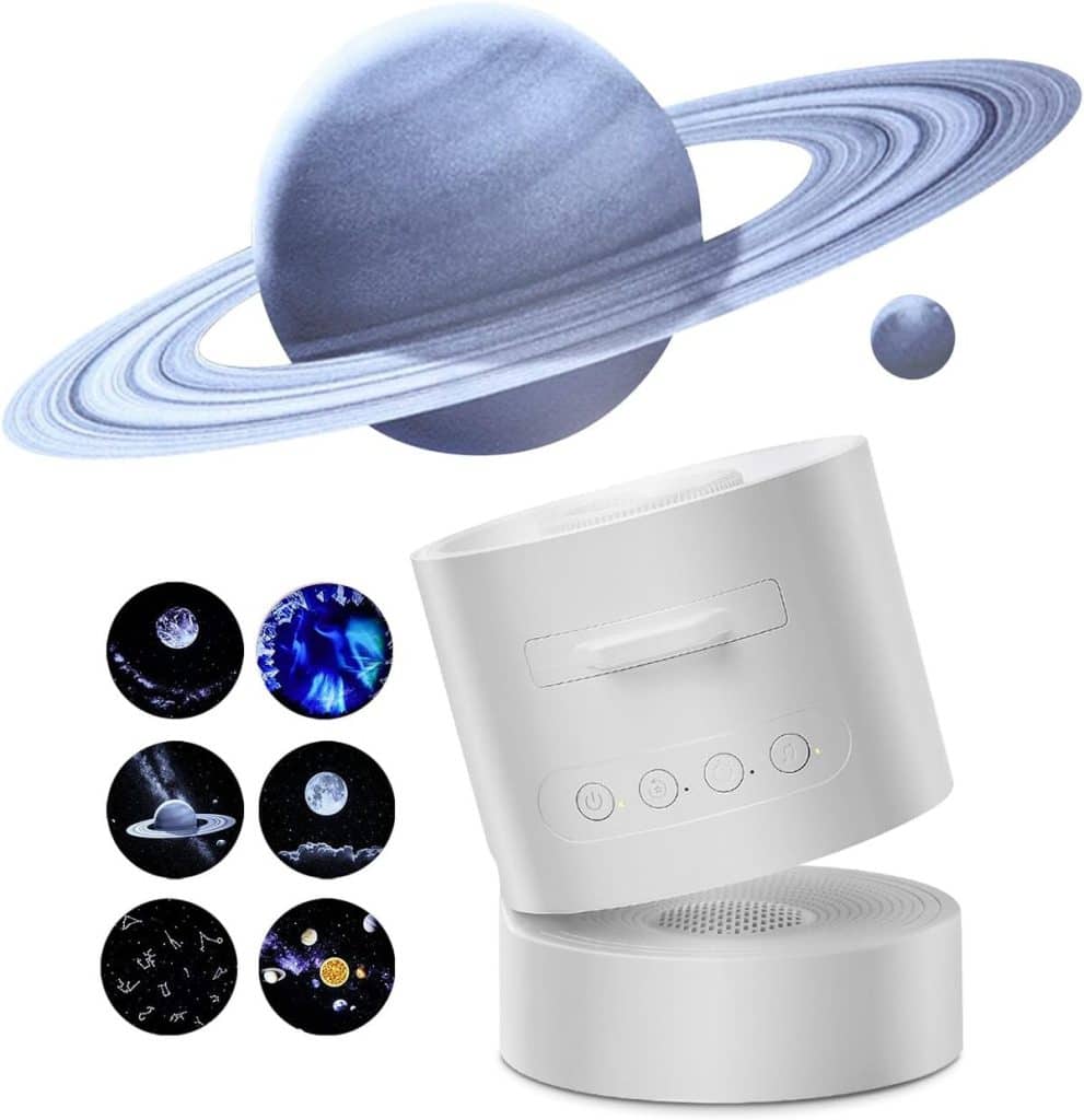 Test de la veilleuse projecteur Saturne avec haut-parleur Bluetooth