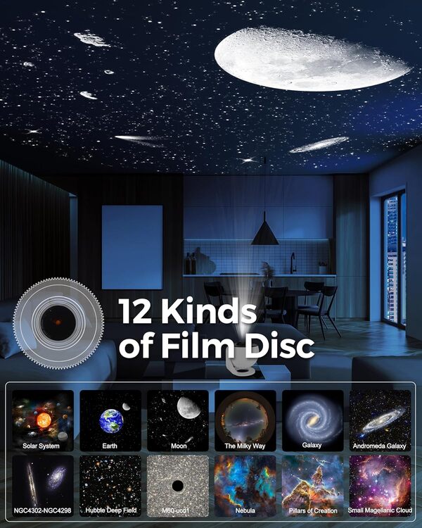 Projecteur de planétarium pour chambre à coucher, lumière étoilée 13 en 1, veilleuse nébuleuse avec minuteur, lampe LED galaxie spatiale, décoration de chambre pour adultes et enfants