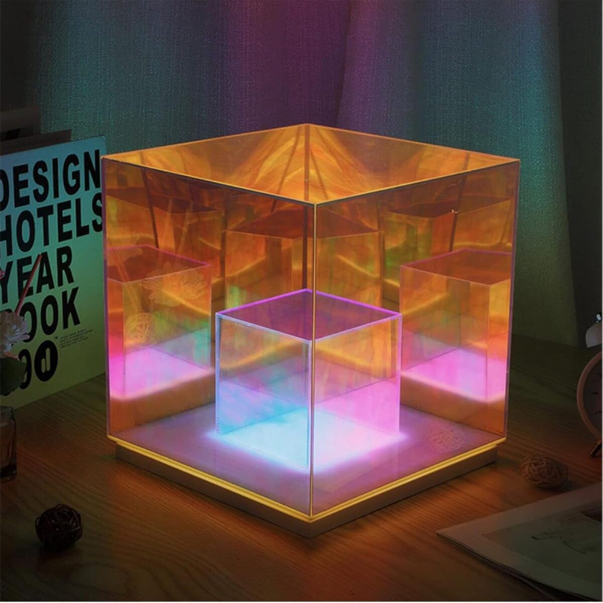Avis sur la veilleuse LED acrylique Vnook Infinity Cube 22cm