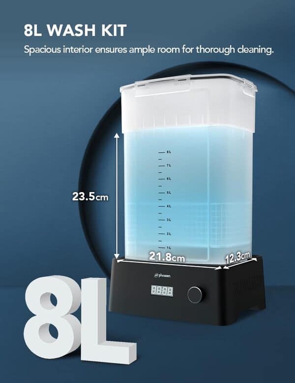 Phrozen Wash & Cure Kit | Station Complète 2-en-1 Nettoyage et Durcissement | pour Résine 3D avec 8L de Capacité et Lampe UV