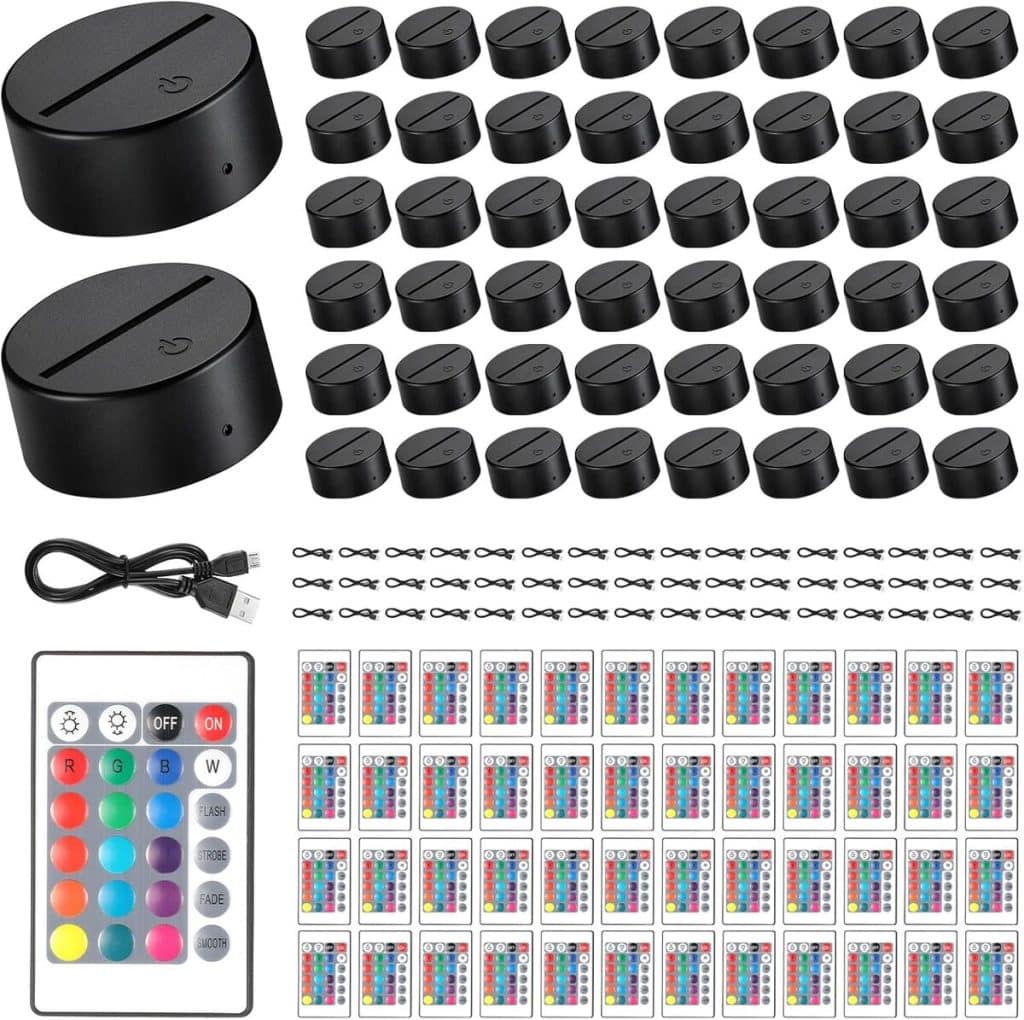Avis : bases de lampe LED 3D Tuanse, 16 couleurs et télécommande