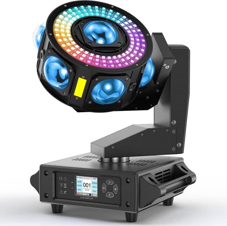 2 Projecteurs LED Lyre 150W à Tête Mobile - Effets Prismes, Gobos, Stroboscope - Contrôle DMX, Son, Automatique - Pour DJ, Fêtes, Bars