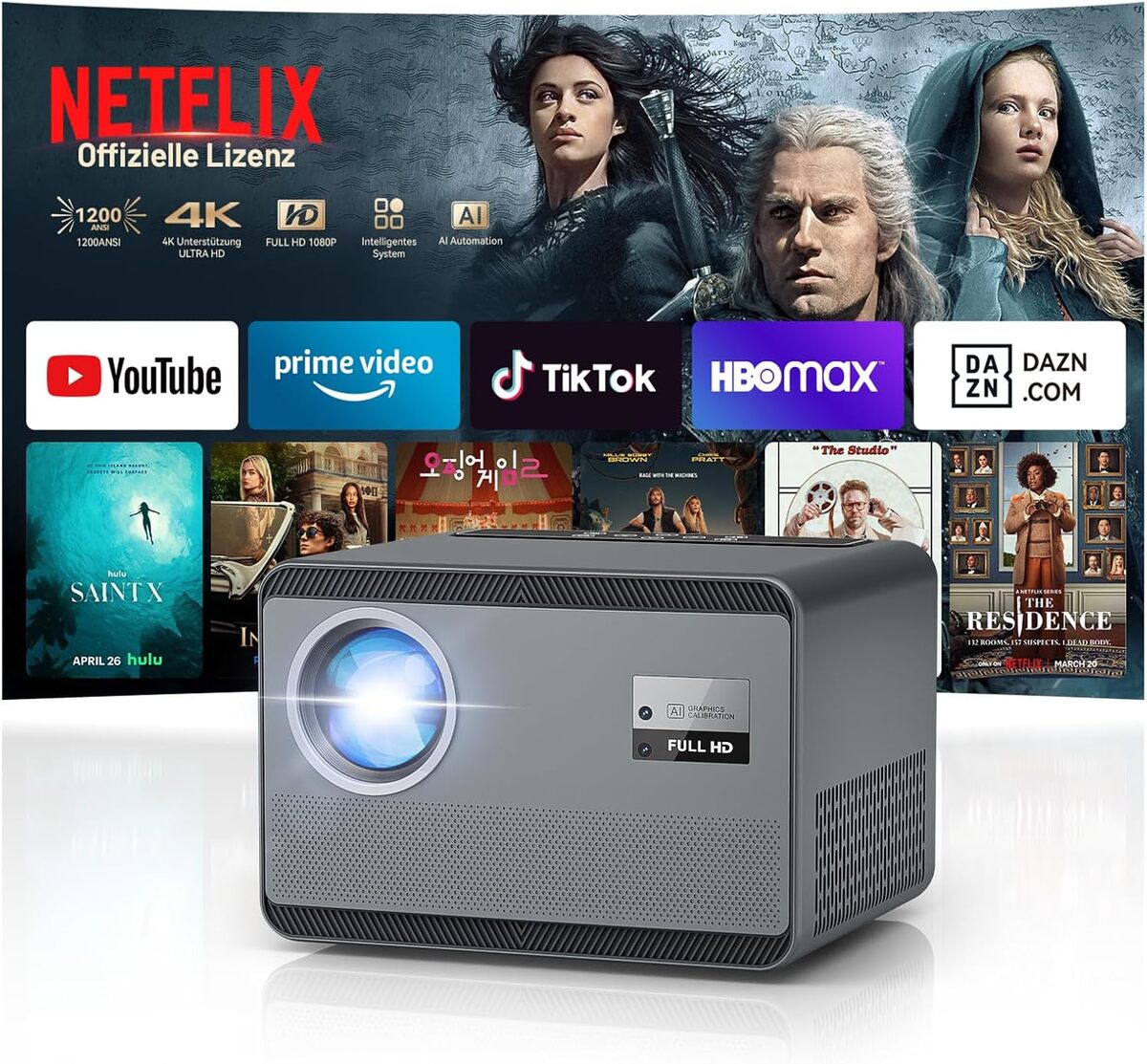 Test du vidéoprojecteur 4k Netflix certifié 1200 ANSI