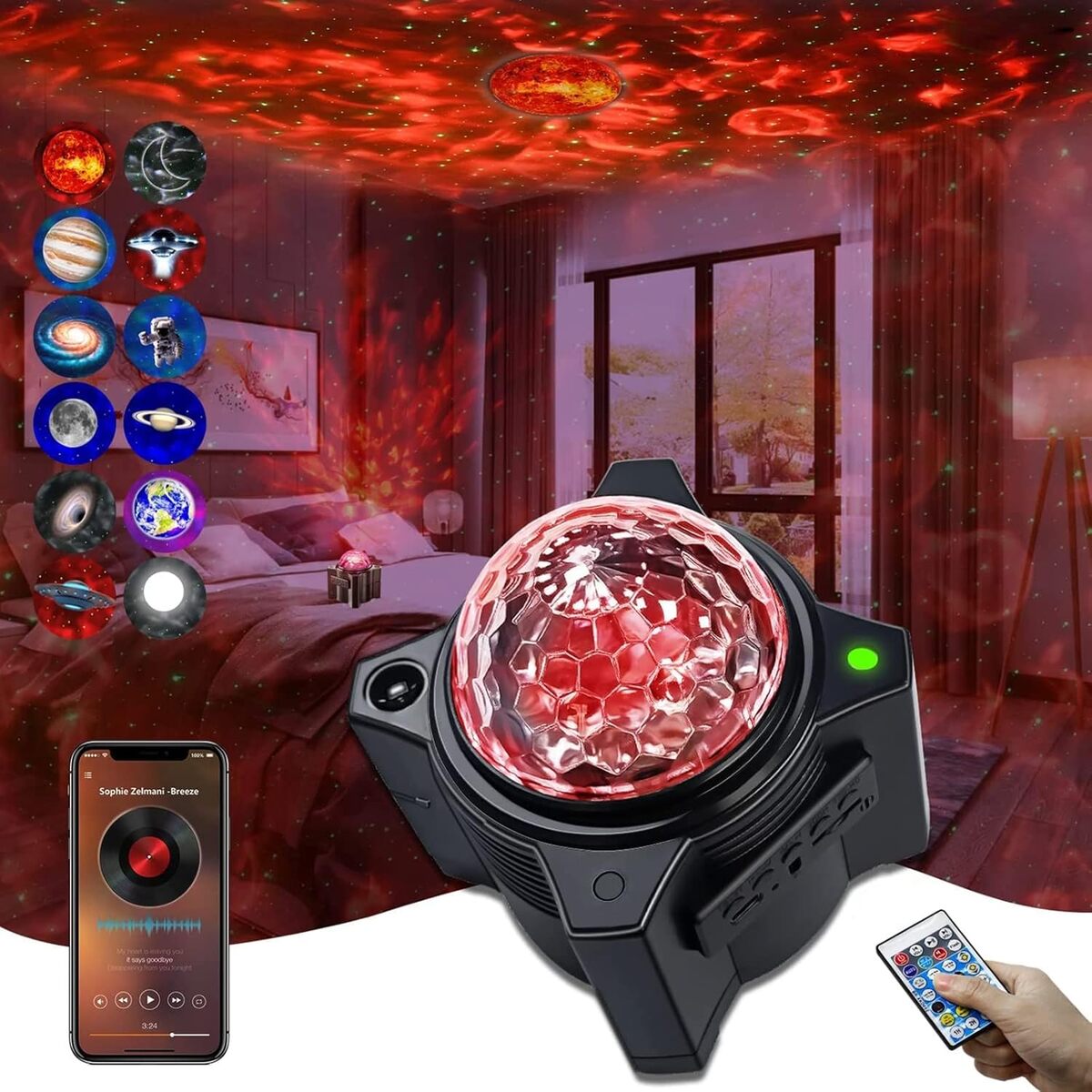 Test de la lampe projecteur LTLWSH : étoiles et 12 planètes