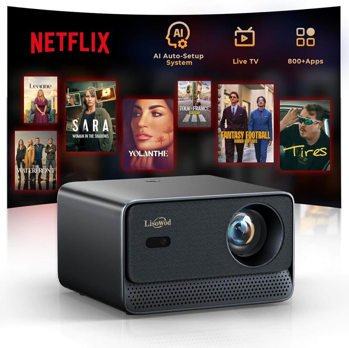 Test du vidéoprojecteur 4K Lisowod avec WiFi6 et Bluetooth