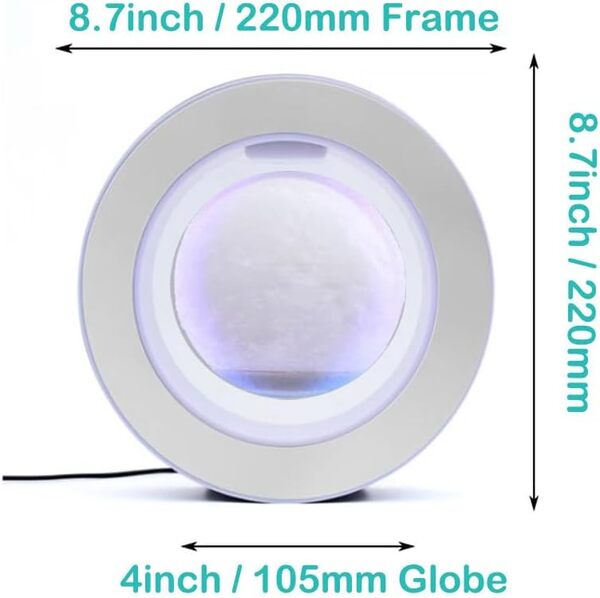 FUGEST Lampe 3D flottante en forme de lune - Illusion de couleur changeante - Veilleuse de Noël - Lampe de bureau