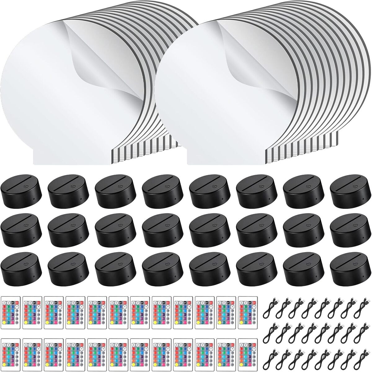 Test des bases lumineuses LED 3D avec télécommande et 16 couleurs réglables