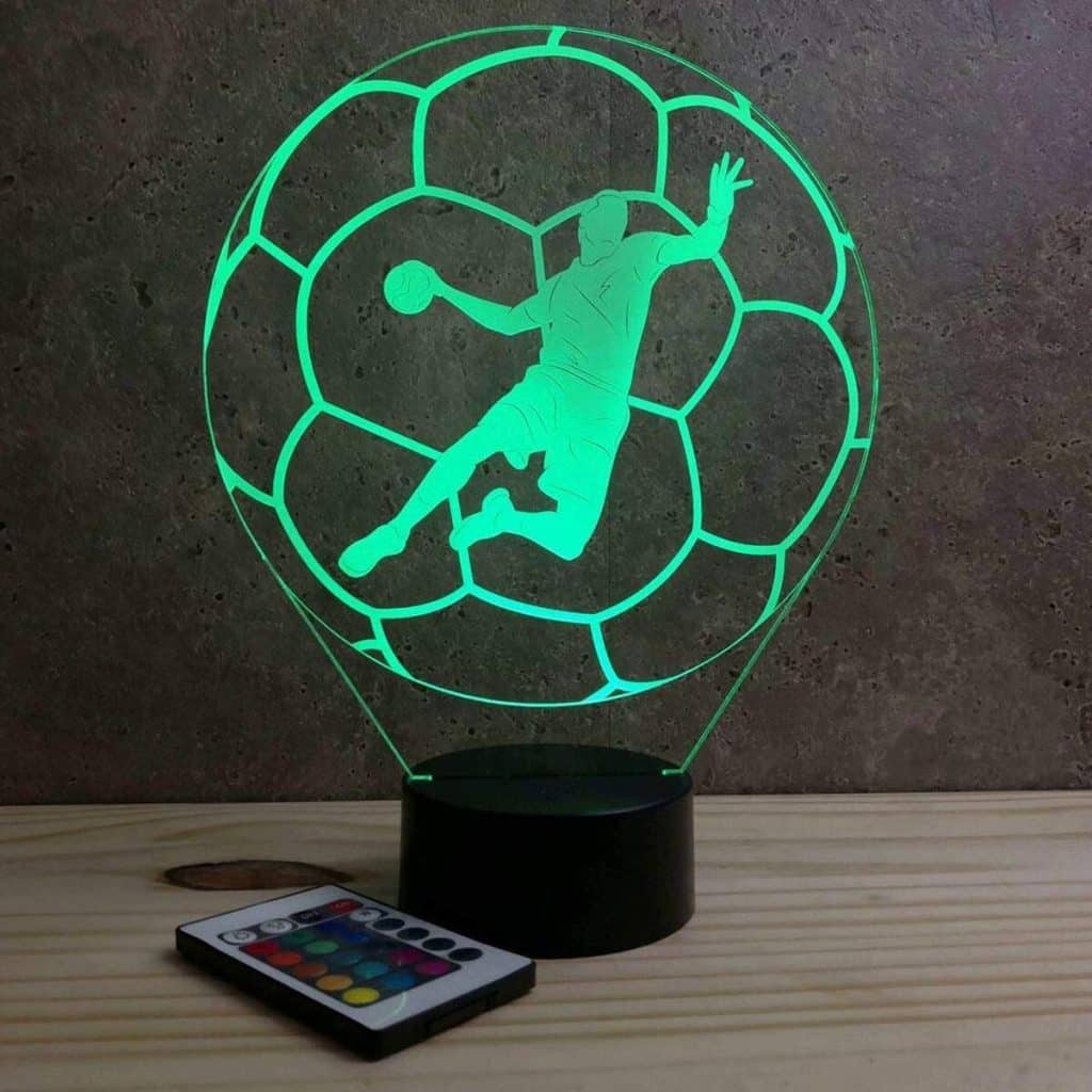 Avis sur la lampe Illusion 3D handball : veilleuse LED personnalisée
