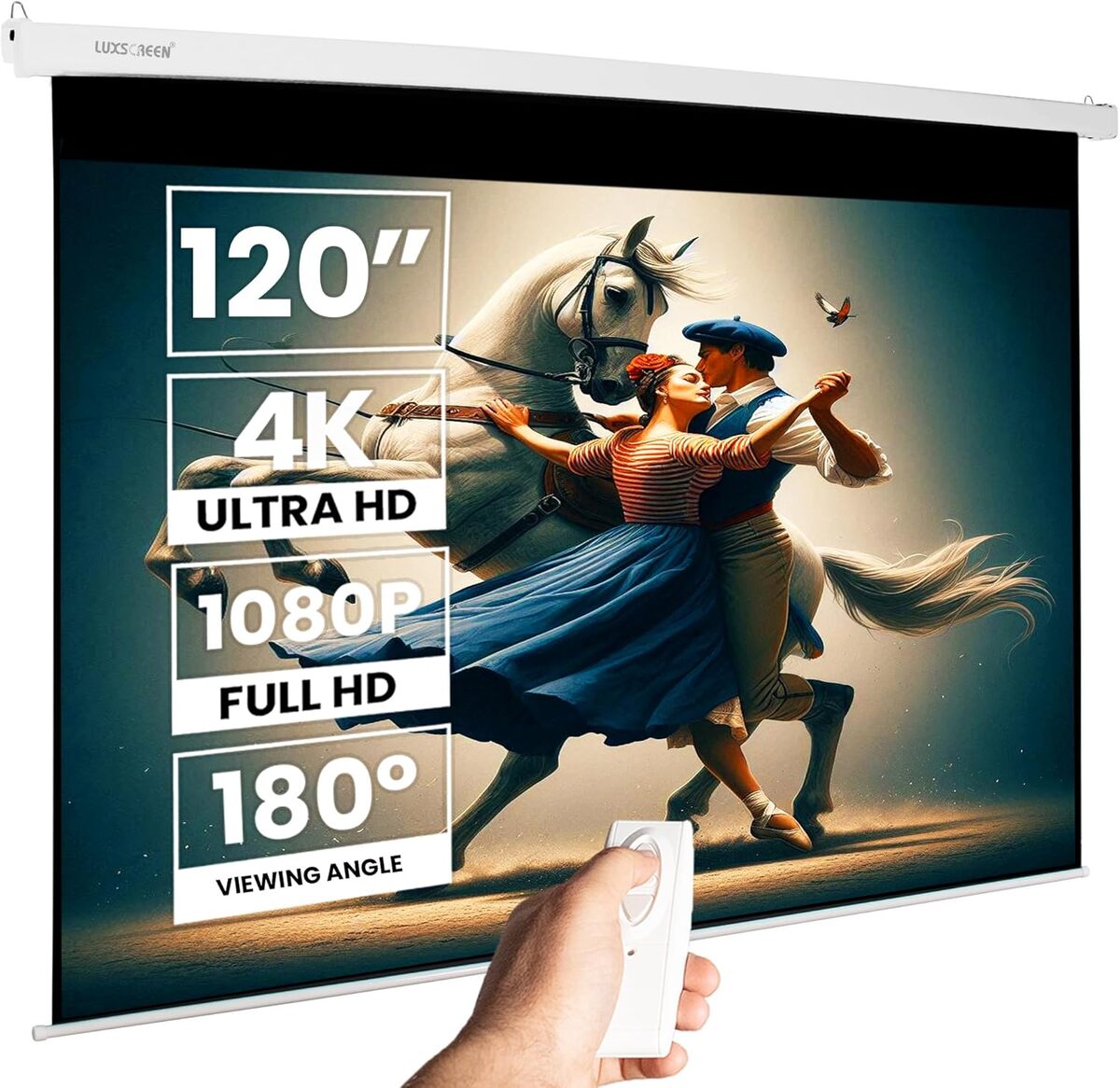 Test de l'écran de projection électrique 120" 16 : 9