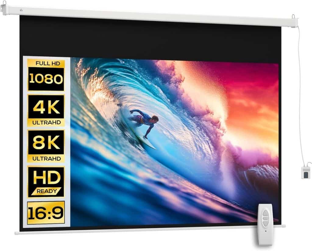 Test : écran motorisé 100 pouces HOMCOM