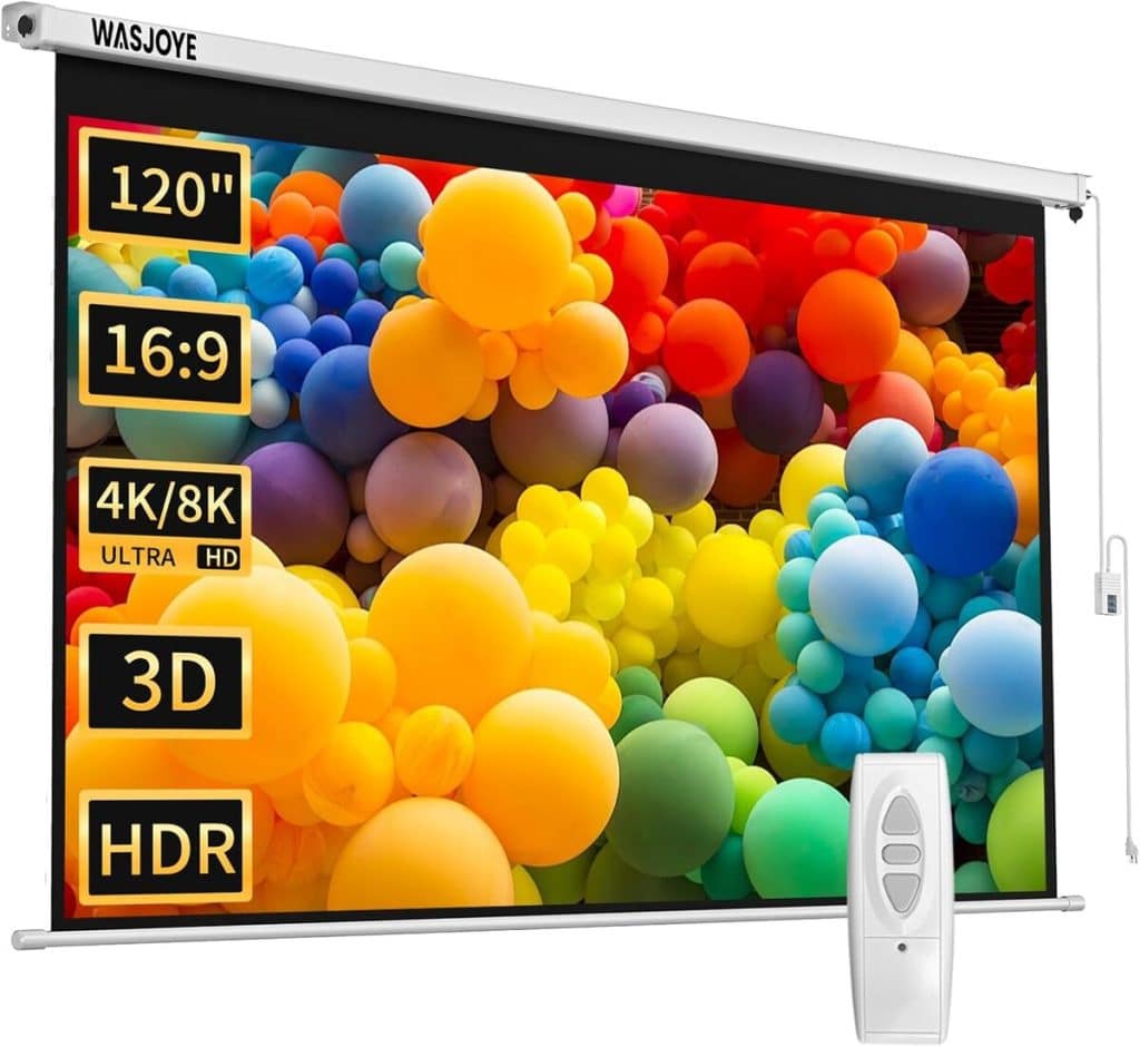 Test : écran motorisé WASJOYE 120" 8k 16 : 9
