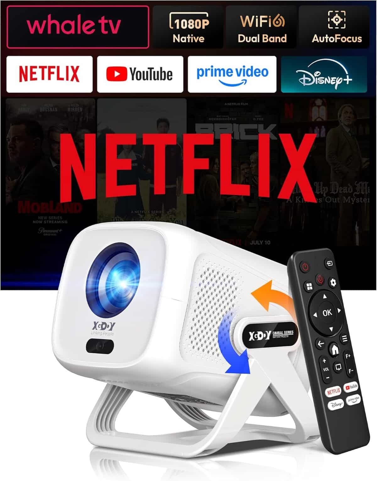 Test : vidéoprojecteur Xgody Gimbal N5, mini 1080P avec WiFi et Bluetooth