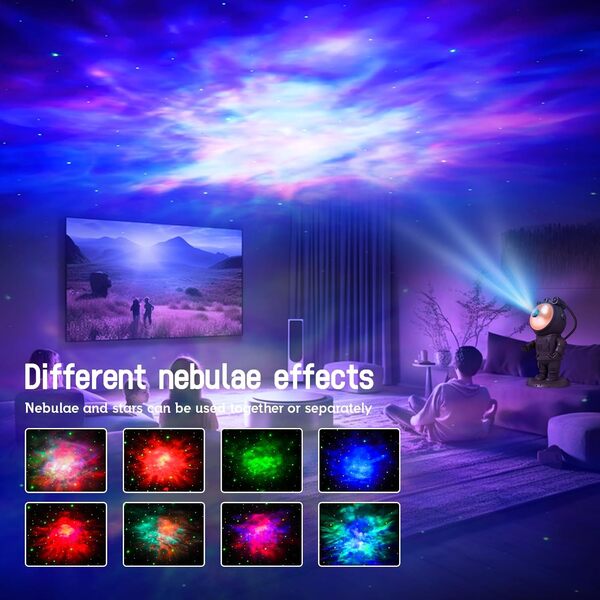 Astronaute Projecteur Ciel Etoile，Galaxy Projecteur Ciel étoilé Veilleuse，Projecteur Galaxie Avec Nébuleuses, Minuterie et Télécommande，Chambre à Coucher Lampe Plafond，Cadeaux Pour Enfants et Adultes [Classe énergétique F]