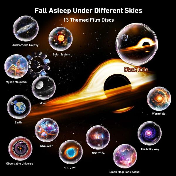 Home Planétarium Projecteur Star Plafond Projecteur avec 13pcs Film Disques, Nébuleuse Lune Planètes Galaxy Lampe de projection Lumière à thème