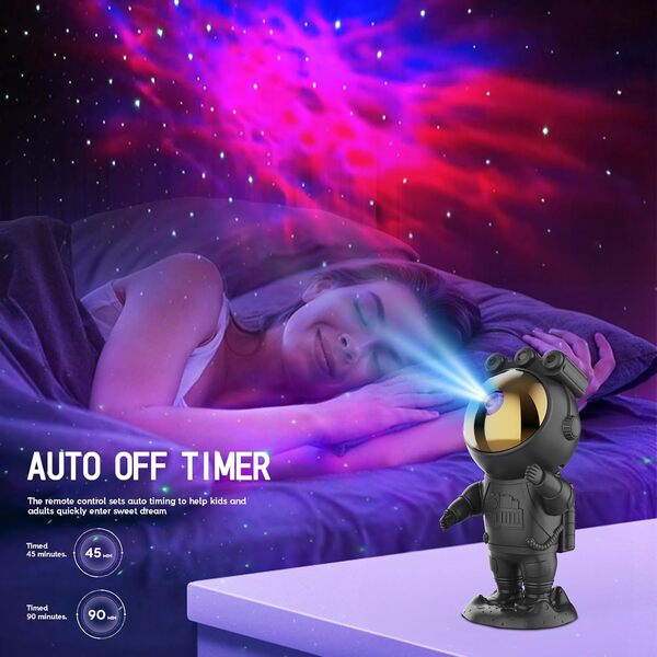 Projecteur de ciel étoilé LED pour enfants,Astronaute Projecteur de ciel étoilé Galaxy Veilleuse,avec minuterie,télécommande,Chambre Lampe de projection au plafond,Cadeau pour enfants et adultes [Classe énergétique F]