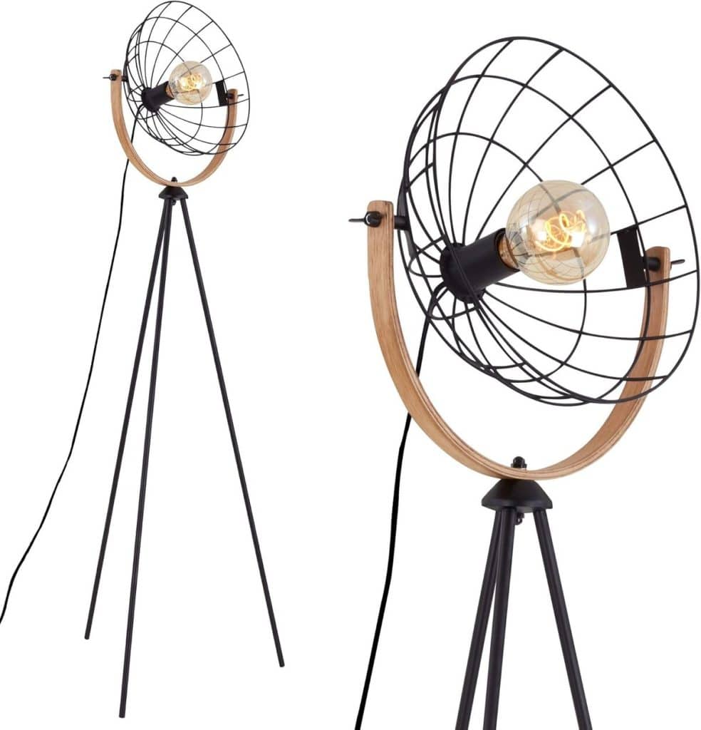 Test du lampadaire vintage Briloner Leuchten 1385-015 noir-bois