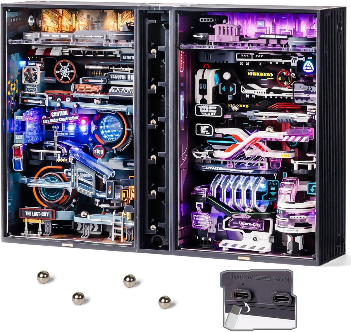 Test du puzzle 3D Robotime MRX01 : circuits de billes lumineux