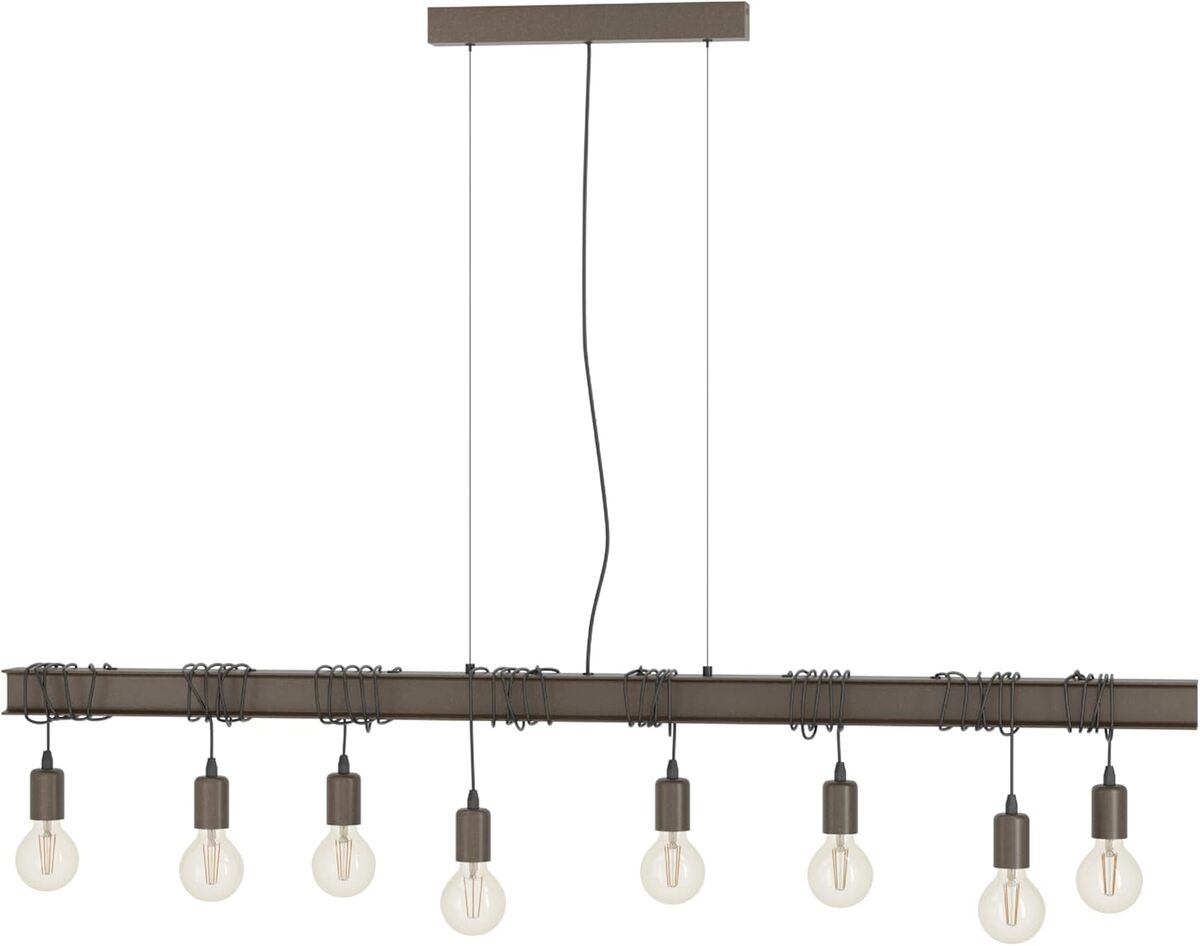 Test : eglo suspension Townshend 4, lustre vintage-industriel à 8 flammes