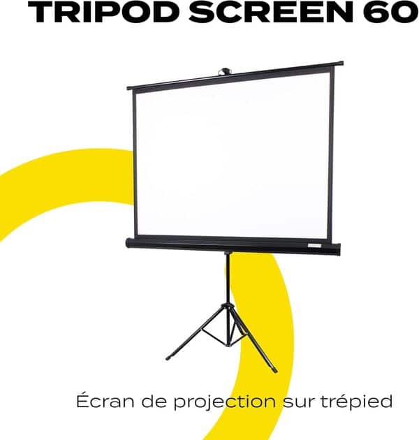 OVERMAX Vidéoprojecteur Suspendu Semi-Automatique Grand écran 16:9, 4K, Full HD, Longueur de Toile réglable, Montage Mural et au Plafond, Projection pour Home cinéma ((60'') 116×87 cm)