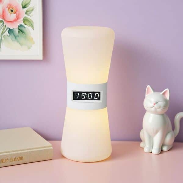 XibeiTrade Timer enfant - lampe de lecture et lampe de chevet avec minuteur de cuisine - sablier lumineux led 1-99 min - lampe de bureau et lampe torche pour chambre [Classe énergétique A]