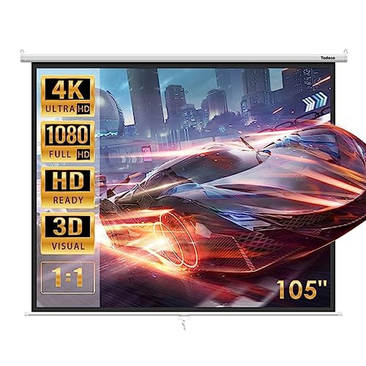 Test : écran de projection Todeco 105 pouces manuel enroulable