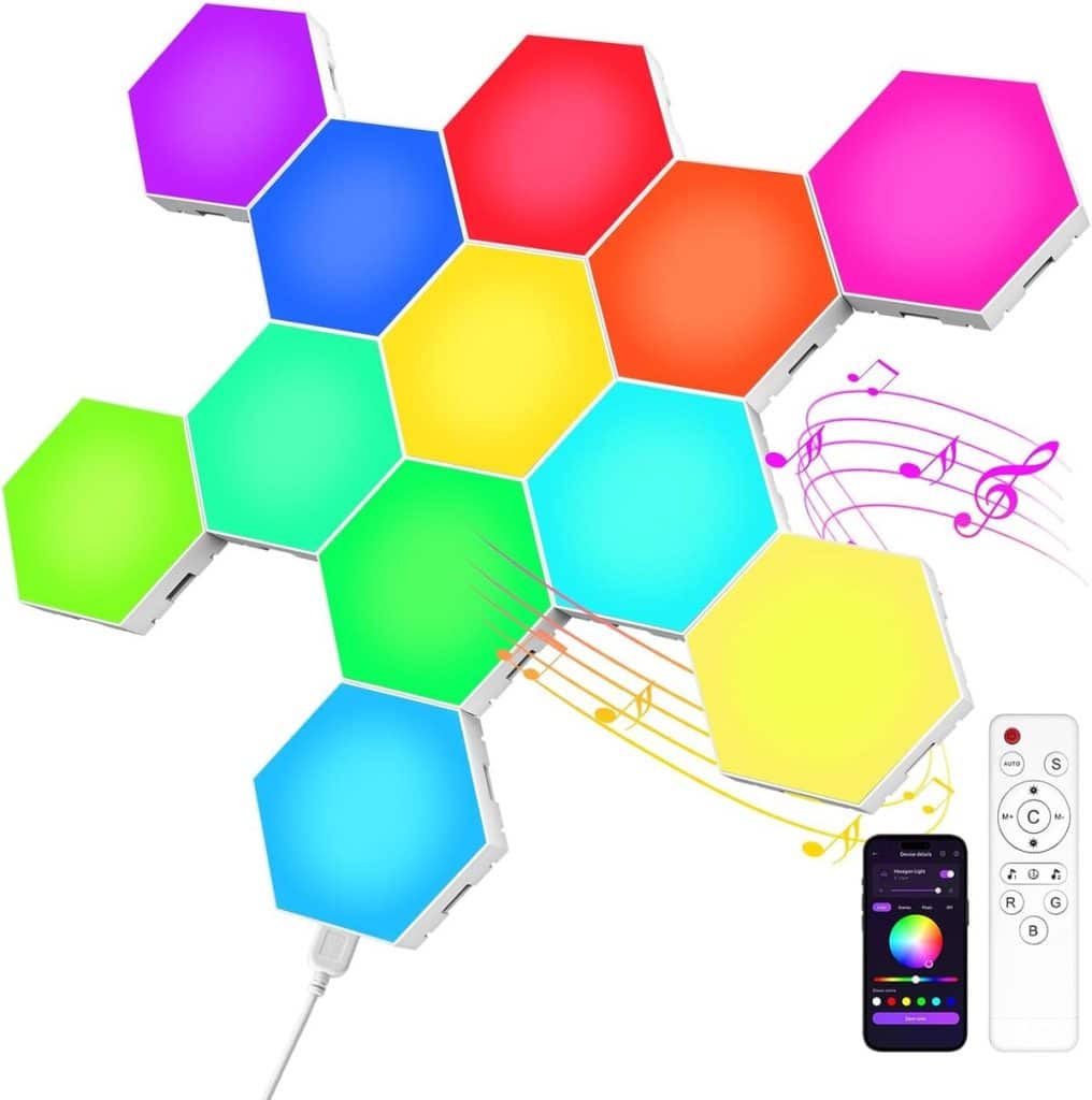 Test : lampes murales hexagonales LED RGB 12PCS pour gaming et déco