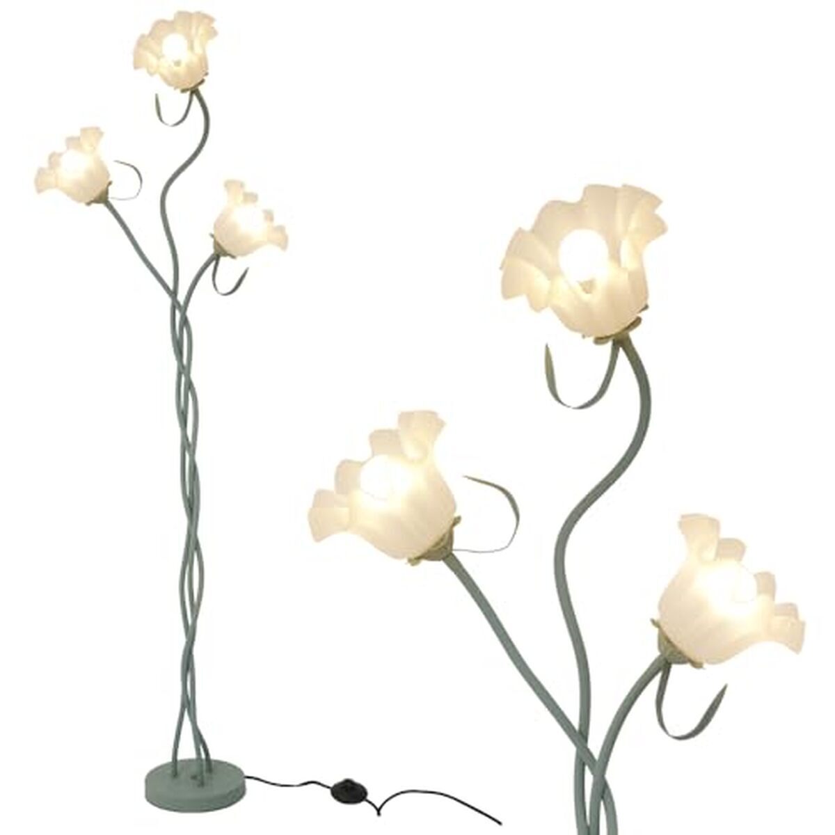 Critique du lampadaire vert vintage à 3 têtes sur pied