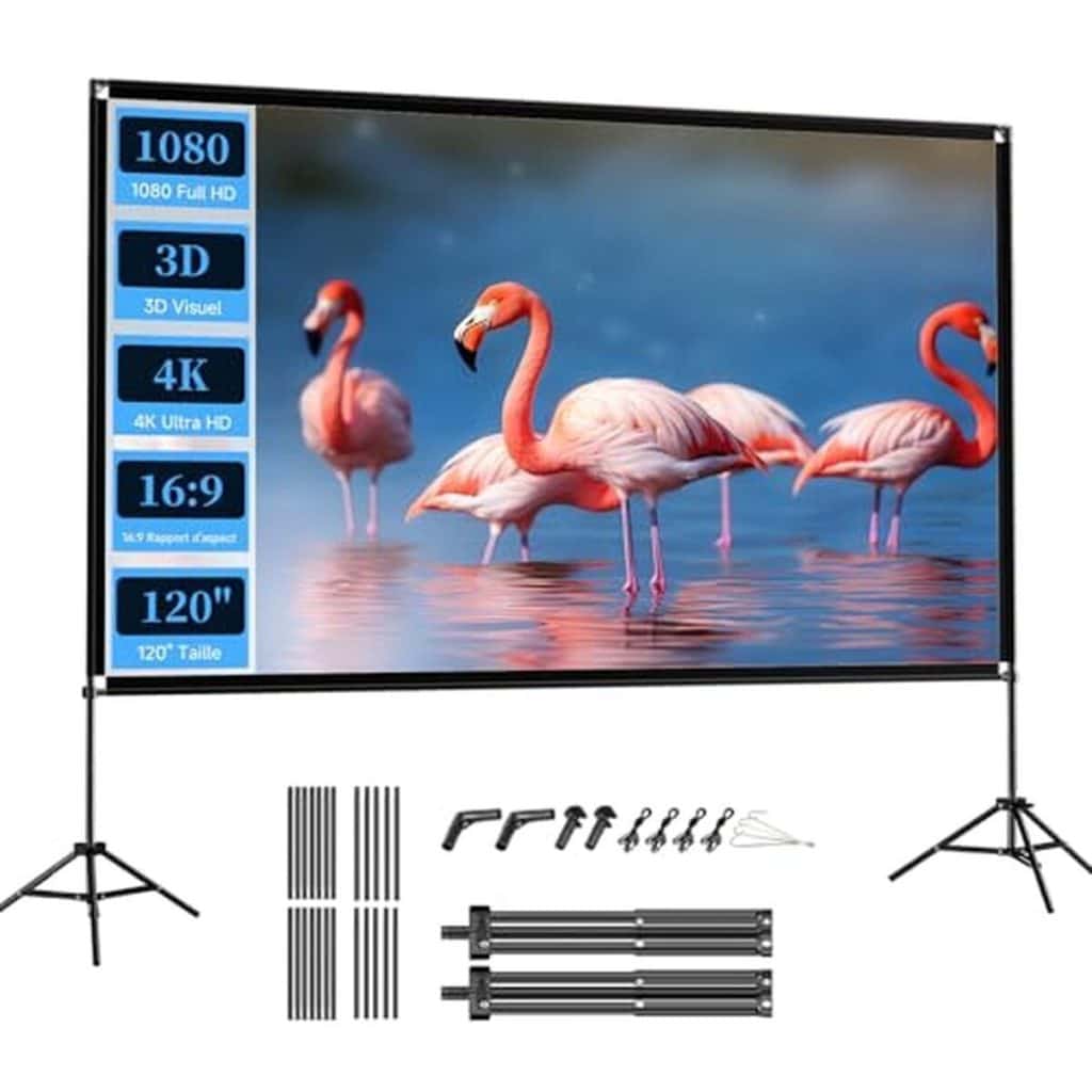 Test : écran videoprojecteur Visulapex 120 pouces 4K HD pliable