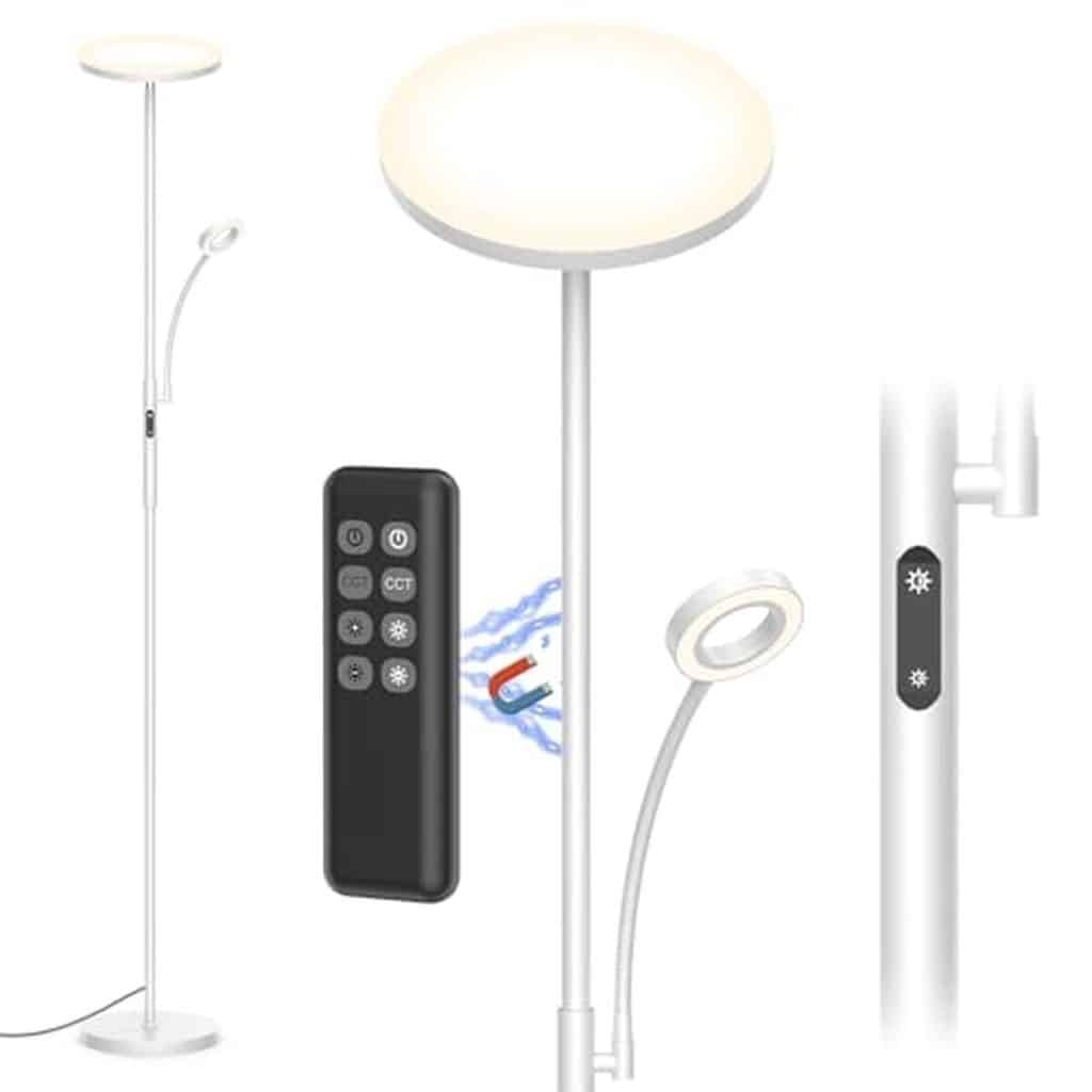 Test : lampadaire LED moderne 4200LM dimmable avec liseuse