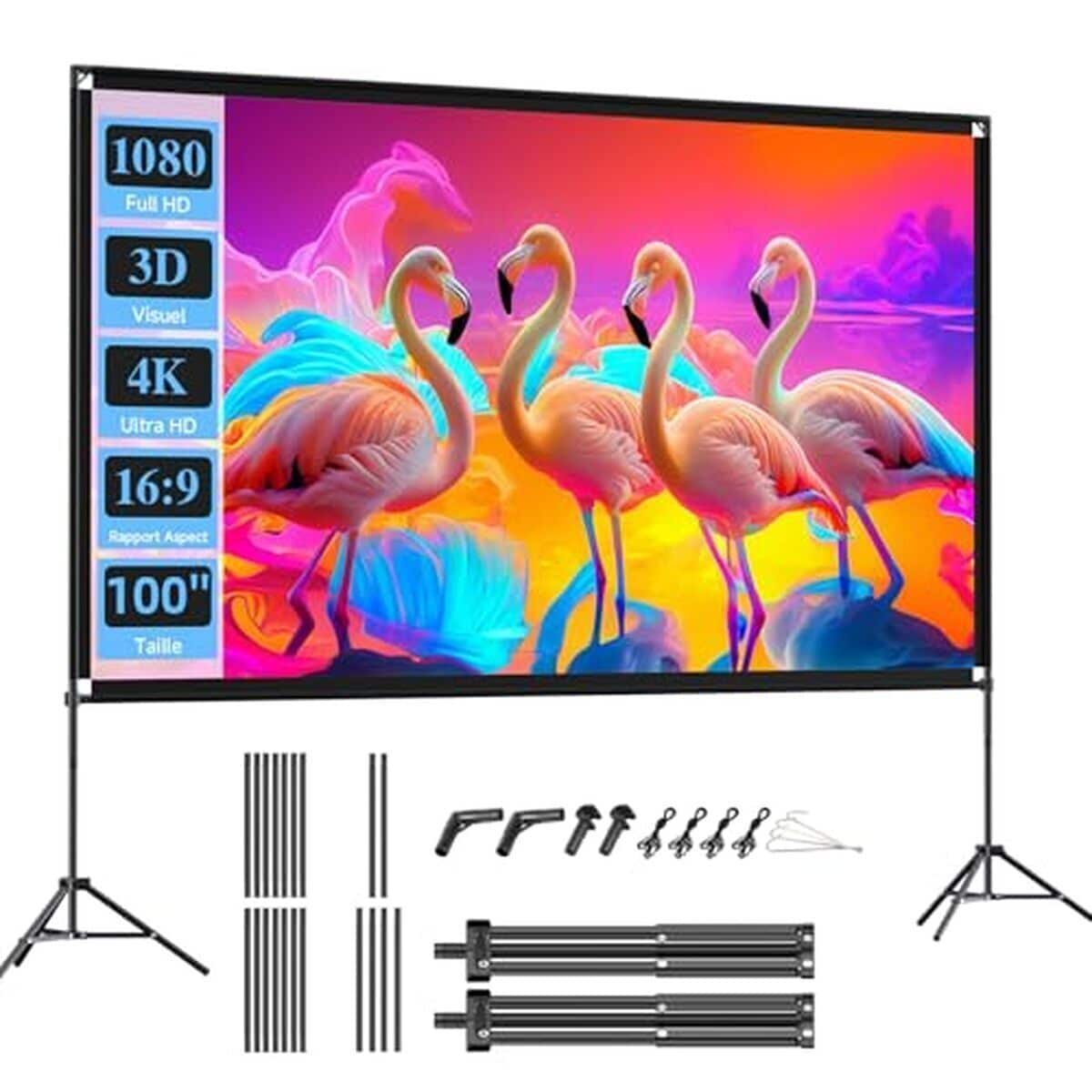 Test de l'écran vidéoprojecteur Visulapex 100 pouces 4K HD portable