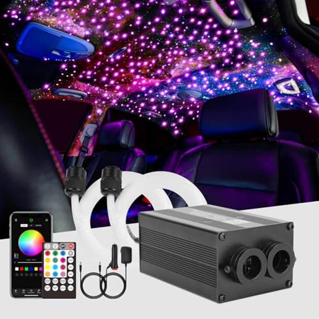 Test du kit plafonnier étoilé à fibre optique CHINLY Bluetooth 12W RGBW