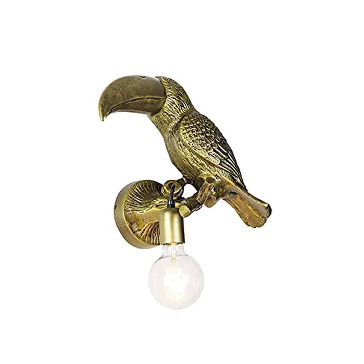 Test QAZQA wl-animal : applique murale rustique dorée pour éclairage intérieur