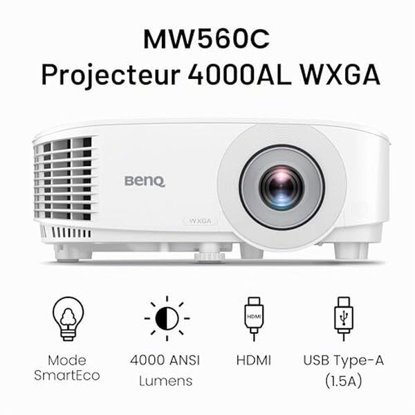 Découvrez notre test complet du projecteur BenQ MW560C : 4000 lumens, performance exceptionnelle et durabilité pour vos présentations professionnelles et événements. 