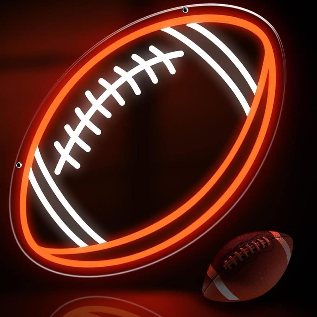 Avis : panneau néon motif football, déco festive pour fans